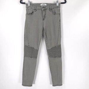 PISTOLA Moto Audrey Ribbed Knees Olive Green‎ Skinny Jeans Style P6268P Size 27